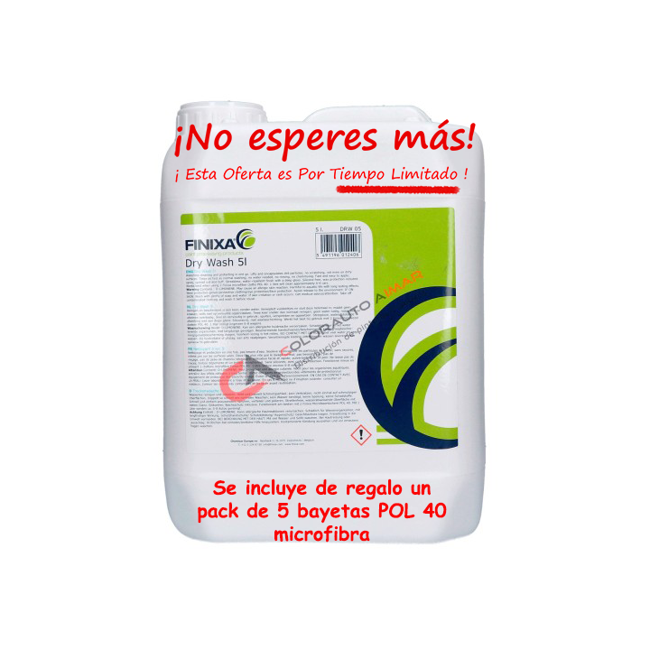 DRW 05 Dry wash lavado en seco ¡¡ INCLUYE REGALO PACK 5 BAYETAS POL 40 !!