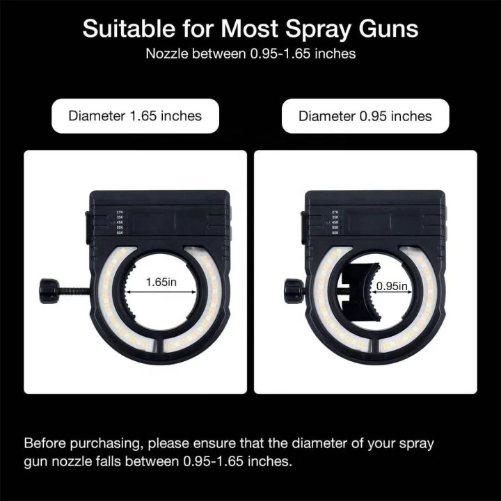 DPA PLT-01 Linterna LED para pistola de pintura con sistema de luz Ring Universal