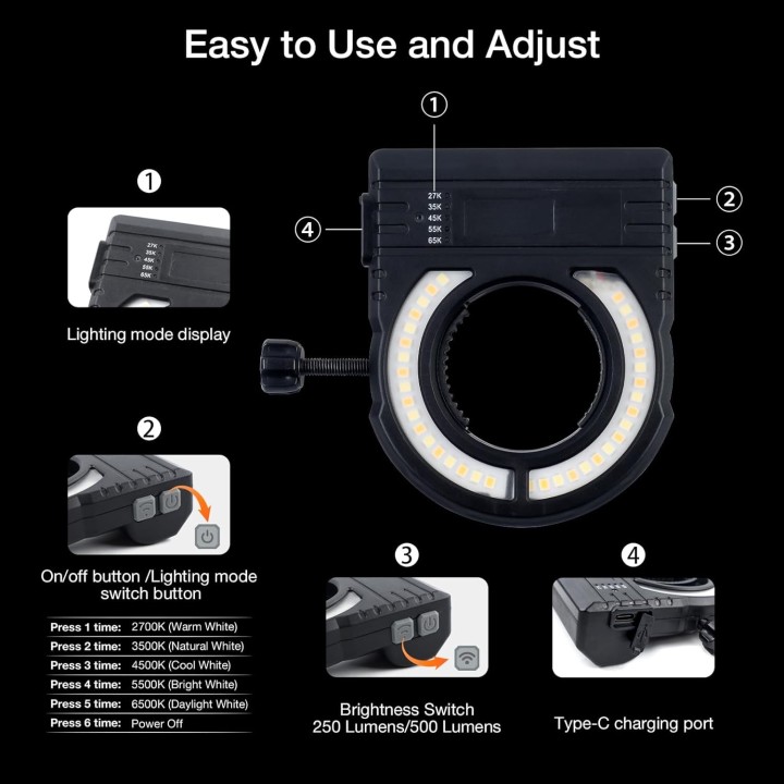 DPA PLT-01 Linterna LED para pistola de pintura con sistema de luz Ring Universal