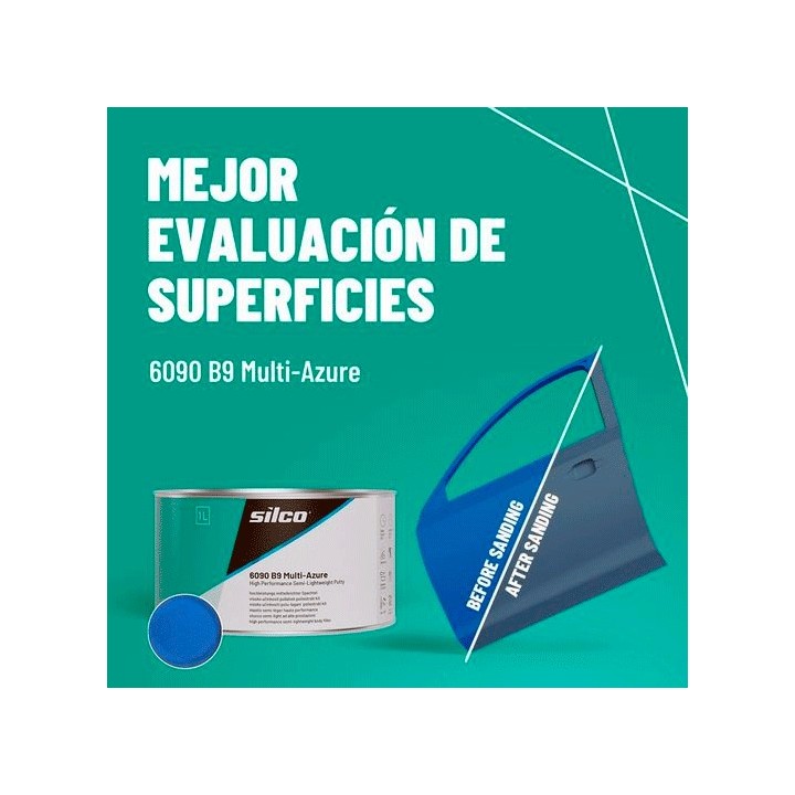 6090 B9 Multi-Azure masilla de poliéster semiligera de alto rendimiento azul